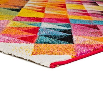 Alfombras 100% Polipropileno HEAT-SET FRISÈ Alfombra geométrica triángulos color 60x120